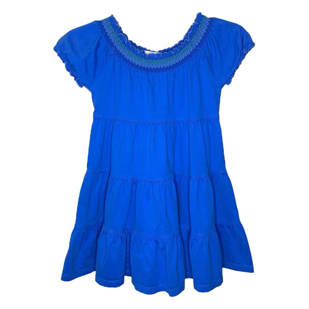 Hanna Andersson Royal Blue Short Sleeve Smock Top Tier Dress Size 110/ US 5